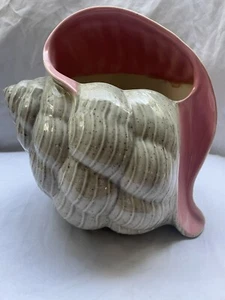 Vintage Ceramic Conch Shell Shaped Tissue Box Cover Beach House 8” Tall - Picture 1 of 10