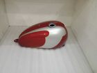 TRIUMPH T120 CHERRY & SILVER PAINTED STEEL PETROL FUEL GAS TANK | Fit For