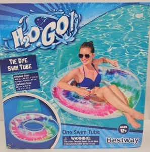 Bestway H2O Go Tie Dye Swim Tube New with Back Support 41" - Picture 1 of 1