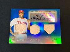 Ryan Howard 2009 Topps Tribute Triple Relic AUTO Blue /75 Card #TTAR-RH Phillies