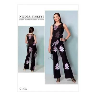 Vogue Sewing Pattern 1539, Nicola Finetti TUNIC, JUMPSUIT, Size 14 - 22, New - Image 1 of 2