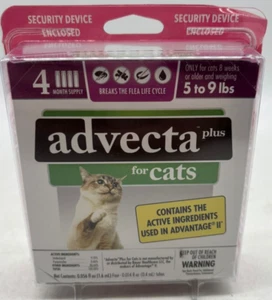 Advecta Plus Cat Flea Treatment Killer Small Pet Cats 5-9 lbs 4 Month Supply - Picture 1 of 5