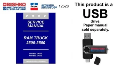 Dodge Ram 2500/3500 2002 camioneta taller reparación manual unidad USB Foto 1 de 3