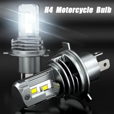 For Motorcycle H4 LED Hi/Lo Beam Front Light Bulb Super Bright Headlight 6000K - Image 1 of 4