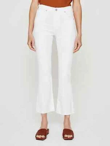 AG Farrah High Rise Boot Cropped Frayed Raw Hem Jean in Modern White - Size 28 - Picture 1 of 12