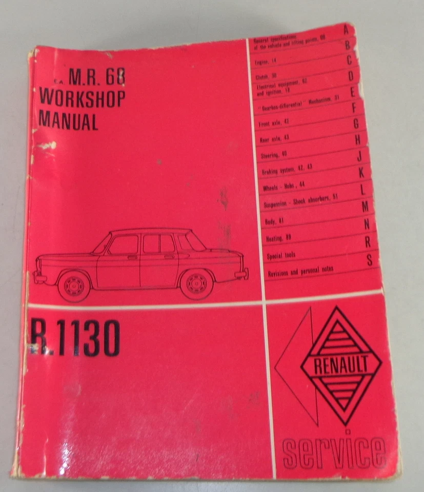 Manual De Taller Renault R8 TIPO R.1130 FECHA 07/1962 - Imagen 1 de 1