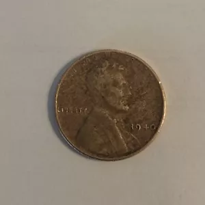 1940 Lincoln Wheat Penny no Mint Mark One Cent Coin - Picture 1 of 2