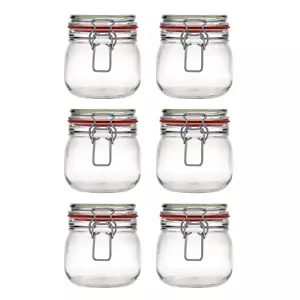 6er Set 634 ml bauchige Drahtbügelgläser, Vorratsgläser, Einmachgläser - Bild 1 von 5