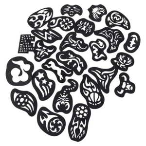 25 PIEZAS Plantilla de tatuaje de cabello Recortadora de cabello Tallada Colorear Herramienta de peinado fresca - Imagen 1 de 8