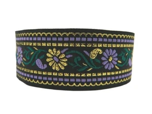 Borde de cinta tejida de 10 m floral bávaro 34 mm de ancho - Imagen 1 de 1