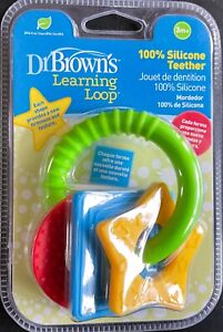 Dr. Brown's Learning Loop Infant 100% Silicone Teether~ BPA FREE~3 Months +