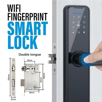 Tuya Wifi Fingerprint Smart Home Door Lock Aluminum Alloy Best Multi Security • 175.97€