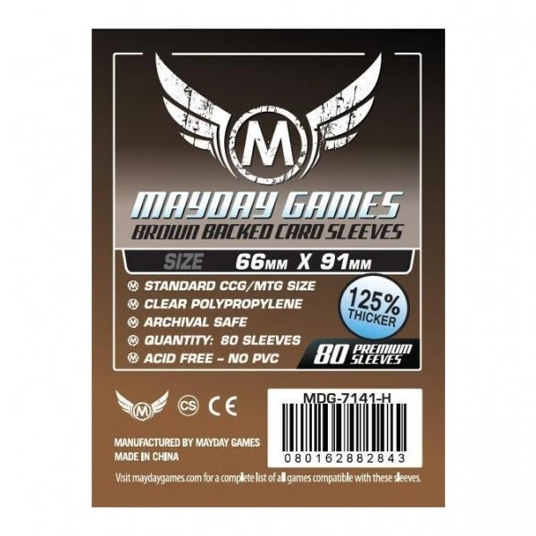 Premium Marrón con el Respaldo Mangas (80 Pieza) 66x91mm-7141-H - Kartenhüllen - Imagen 1 de 1
