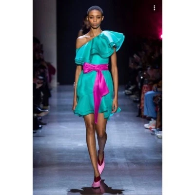 Nuevo con etiquetas Vestido Prabal gurung carix 100% seda un hombro Talla 0 Foto 1 de 4