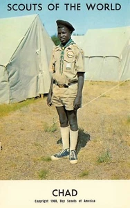 # B199 BOY SCOUTS, " SCOUTS OF THE WORLD " POSTCARD, CHAD - Picture 1 of 2
