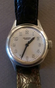 Reloj clásico de acero inoxidable vintage UNIVERSAL GINEBRA esfera tipo militar para hombre - Imagen 1 de 9