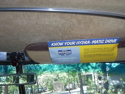 HUDSON - KNOW YOUR HYDRA-MATIC DRIVE - SUN VISOR SLEEVE - Image 1 of 2
