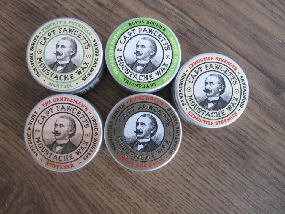 CAPTAIN FAWCETTS 5 mal Moustache Wax Captain Fawcet's 100g=93,26E ;