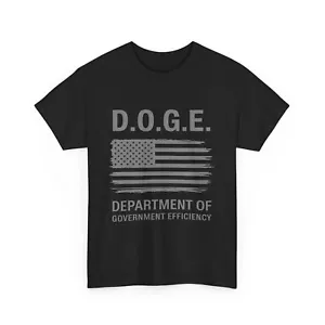 DOGE Department of Government Efficiency Shirt, American Flag Women Men T-shirt - Picture 1 of 9