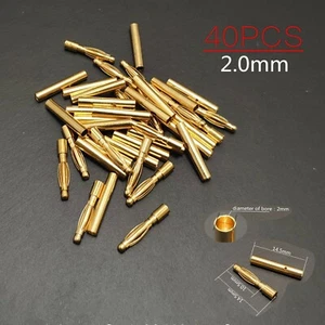 40 STCK. 2,0 mm Gold Banane Kugel Stecker für RC Auto Drohne ESC Batterie Motor Stecker - Bild 1 von 7