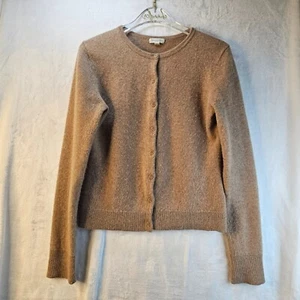 Garnet Hill 100% Cashmere Size S Button Down Sweater Cardigan Light Brown Women - Picture 1 of 15