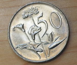 1985 South Africa 50 Cents African Lily - Picture 1 of 2