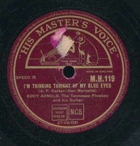 78tk-Country-U.K.-HMV-MH 119-Eddy Arnold-(I'm thinking tonight of my blue eyes) - Bild 1 von 2
