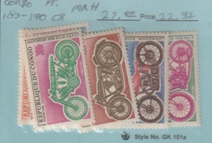 Congo MNH set Scott 183-190 bicycles motorcycles - Picture 1 of 1