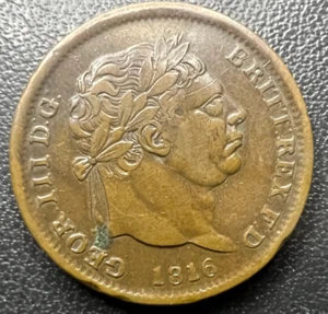 1816 Jorge III Invasión Cobre Falsificación Chelín Alto Grado - Imagen 1 de 2
