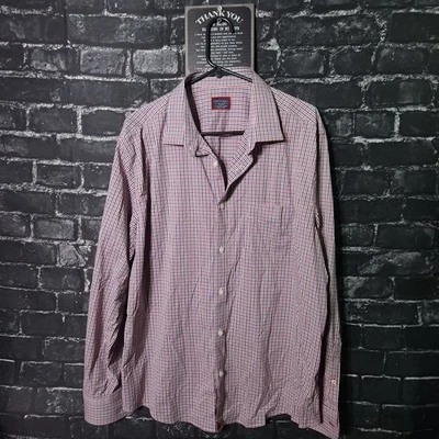 Untuckit Mens 2XL Red Plaid Shirt Slim Fit Nylon Spandex - Image 1 of 4