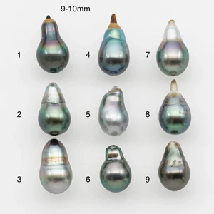 9-10 and 10-11mm Tahitian Pearl, Loose Undrilled with High Luster and for Jewel - Picture 1 of 16