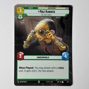 STAR WARS UNLIMITED : MAZ KANATA, THE LIGHT GU.. LOF 375 HYPERSPACE ANGLAIS NEUF - Imagen 1 de 2