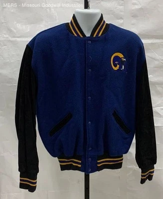 Men's Delong Blue St Louis Rams Varsity Jacket Outerwear Size L American NFL - Image 1 of 4