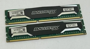 8GB (2x4GB) Crucial Ballistix Sport BLS4G3D1609DS1S00.16 PC3-12800U DDR3 Memory - Picture 1 of 4