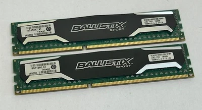 8GB (2x4GB) Crucial Ballistix Sport BLS4G3D1609DS1S00.16 PC3-12800U DDR3 Memory - Image 1 of 4