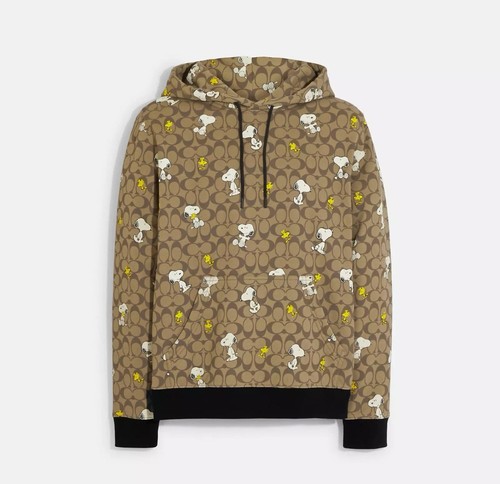 PEANUTS SNOOPY m219 Felpa con Cappuccio Modello Coach Uomo M Consigliata per Donna