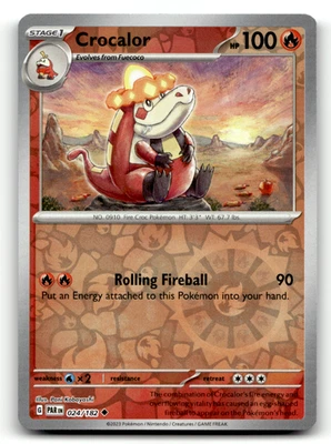 Crocalor 024/182 Reverse Holo Uncommon SV04: Paradox Rift LP - Image 1 of 2