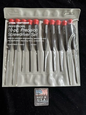 NOS 🔥 Sears Craftsman Professional 10pc Precision Screwdriver Set 41544 USA - Image 1 of 4