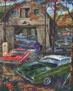 Rompecabezas Vermont Christmas Company Cars on the Farm - Rompecabezas de 1000 piezas... - Imagen 1 de 4