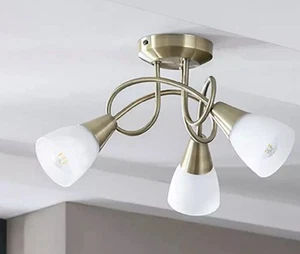 Argos Home Curico 3 Light Glass Ceiling Light -Antique - Picture 1 of 2