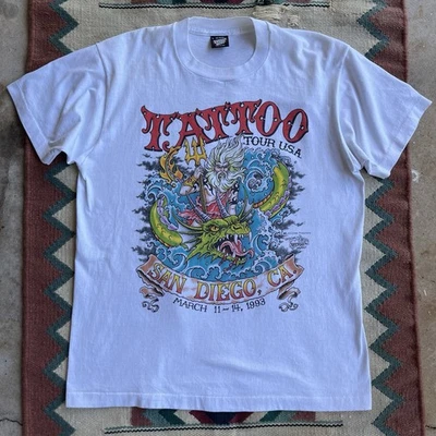 JD Crowe Tattoo Tour Shirt 1993 San Diego Gulf Coast Mobile AL Vintage 90s Sz L - Image 1 of 4