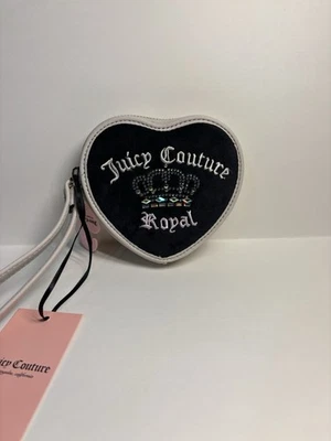 Juicy Couture Juicy Kingdom Heart ZA Zip Around Wristlet (Liquorice/White) NWT - Image 1 of 4