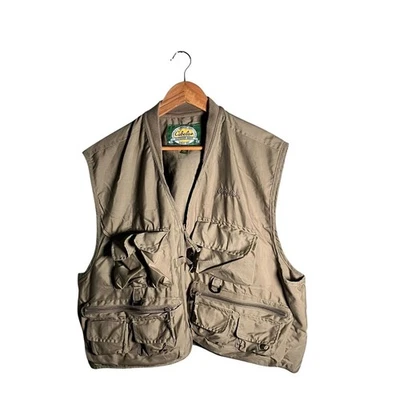 Cabela's Fly Fishing Vest Men's Size XL Beige Multi-Pocket Outdoor Gear - Image 1 of 4