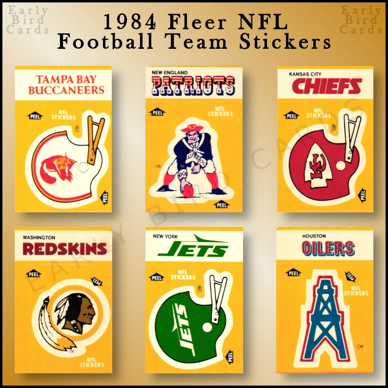 1984 Fleer NFL Team Action Football Stickers / Pick Your Cards / Buy2+ Save10% - Image 1 of 1