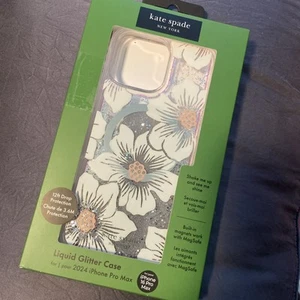 KATE SPADE Liquid Glitter Case Magsafe For IPHONE 16 Pro Max Hollyhock NIB - Picture 1 of 8