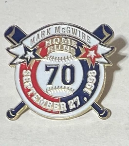 Mark McGwire HOME RUN 70 September 27, 1998, Collectible Lapel Hat Tac Pin - Picture 1 of 4