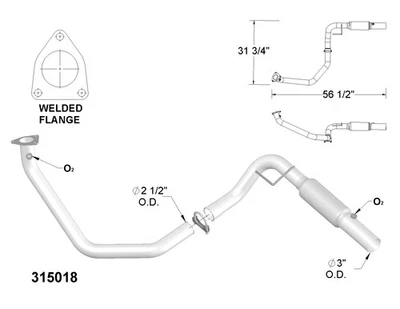 左催化转换器 适用于 2003 - 2005 年雪佛兰 Express 2500 6.0L V8 GAS OHV — 第 1/2 张图片