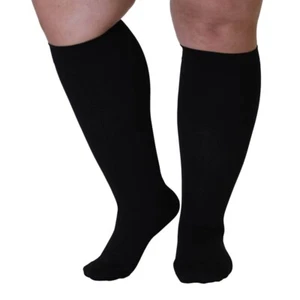Plus Size Compression Socks,20-29 mmhg Extra Wide Calf Knee High Stockings - Picture 1 of 14