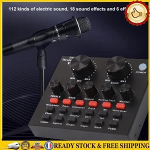 V8 Audio USB Headset Microphone Webcast Live Sound Card for Phone Computer - Afbeelding 1 van 12