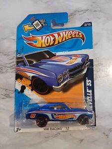 Hot Wheels '70 Chevelle SS Blue 2012 #172/247 HW Racing #2/10 New on Card - Picture 1 of 9